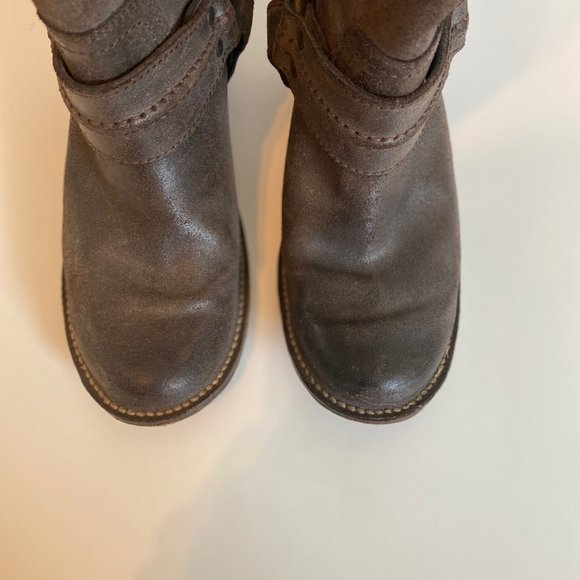 Frye Carmen Harness distressed brown cowboy boots size 7 - Picture 3 of 5